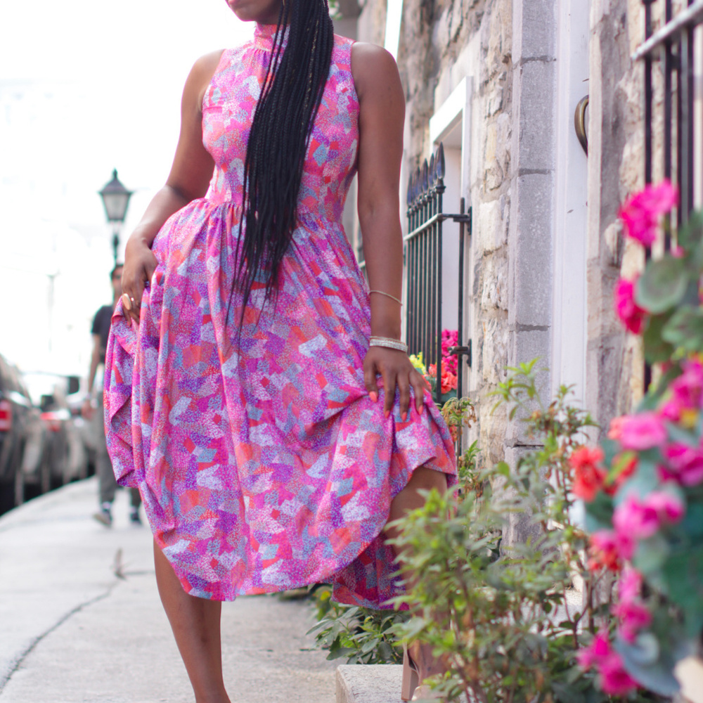 Vintage Sleveless A-line Dress